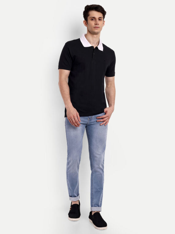 Buy mens black polo t-shirt online