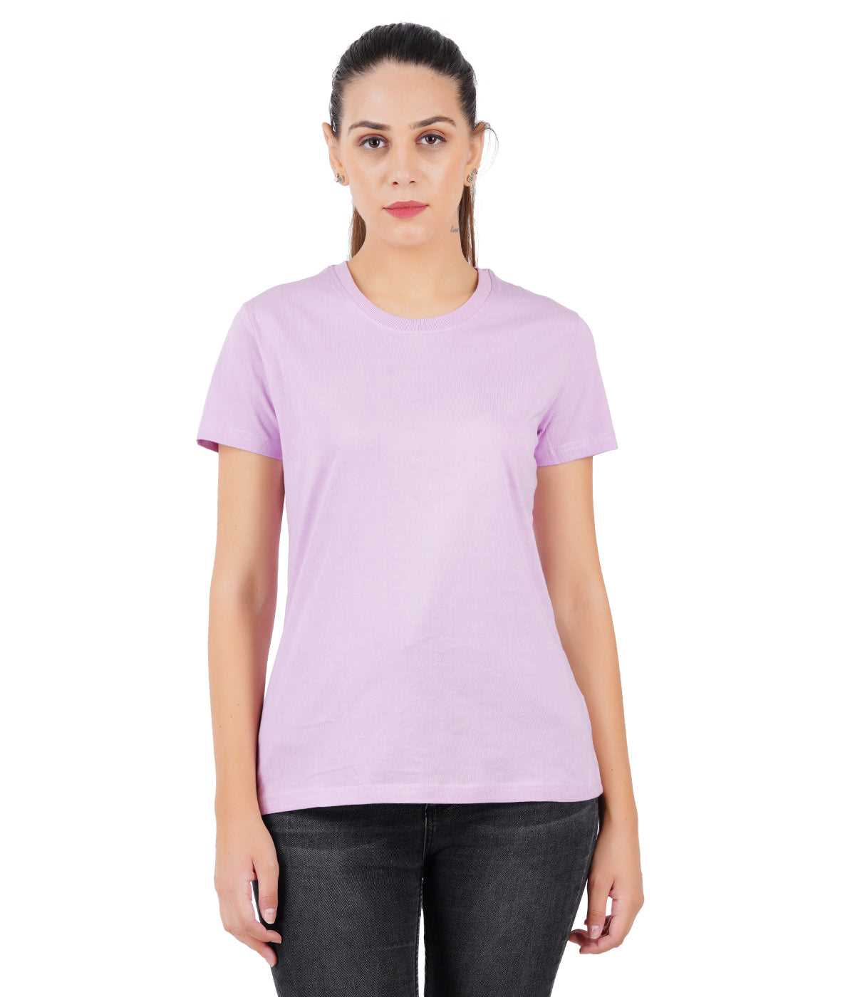 Lilac round neck t-shirt for women