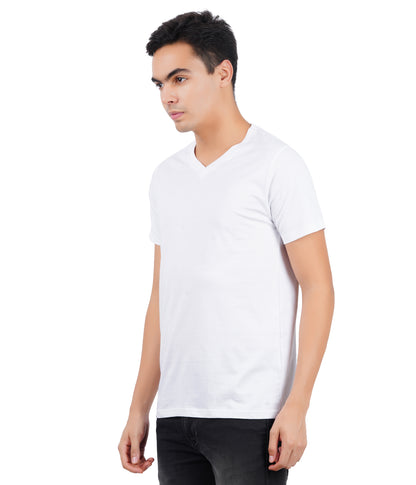White v-neck t-shirts for men