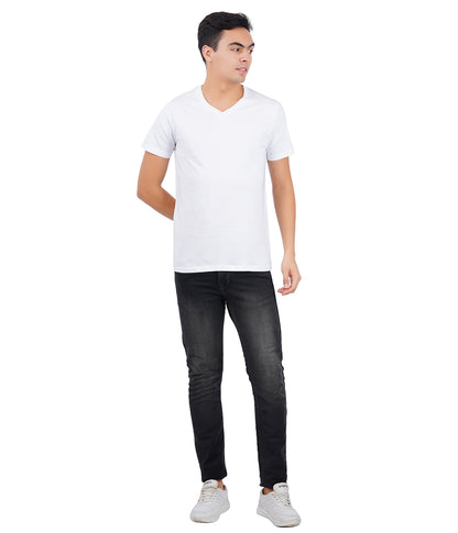 White t-shirt for men v-neck